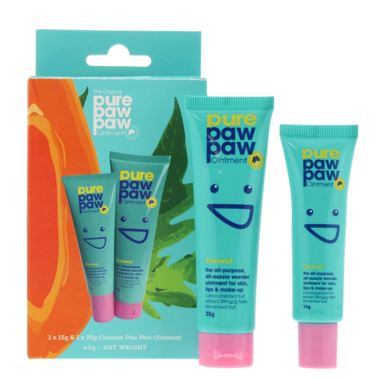 Pure Paw Paw Duo Coconut - Набір відновлюючих бальзамів для губ Pure Paw Paw Duo Coconut - Набір відновлюючих бальзамів для губ